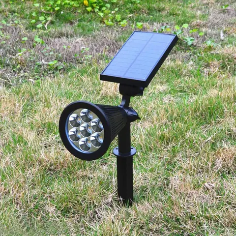 Emissor de Luz Lâmpada do Gramado para Decoração Luz ao ar Diodo Solar Jardim Spotlight Soalr Livre 7 Leds Ajustável Parede Fense Paisagem My1