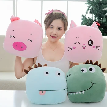 

30cm Kawaii Animals Plush Toys Stuffed Soft Plush Dinosaur Crocodile Pig Cat Hand Warmer Pillow Kids Girls Birthday Gifts