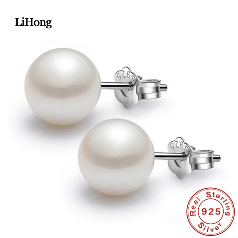 

925 Sterling Silver Earrings Natural Pearl Woman Pearl Jewelry 925 Silver Wedding Gift For Women