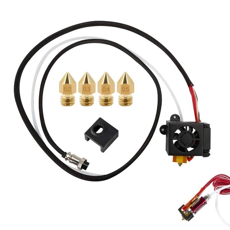 

3D Printers Replacement Parts/Accessories Full Assemble Mk8 Extruder Hot End Kits (With Nozzle 0.4Mm /0.2Mm /0.3Mm /0.5Mm) Fit