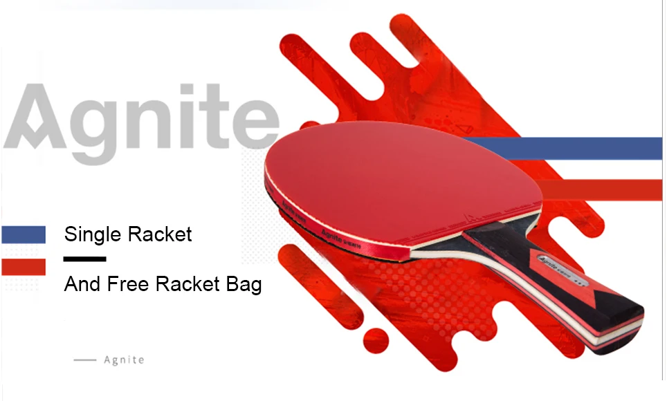 Agnite ракетка для настольного тенниса, двухсторонняя резиновая ракетка для настольного тенниса, для начинающих, тренировочная ракетка, для пинг-понга, 3 звезды
