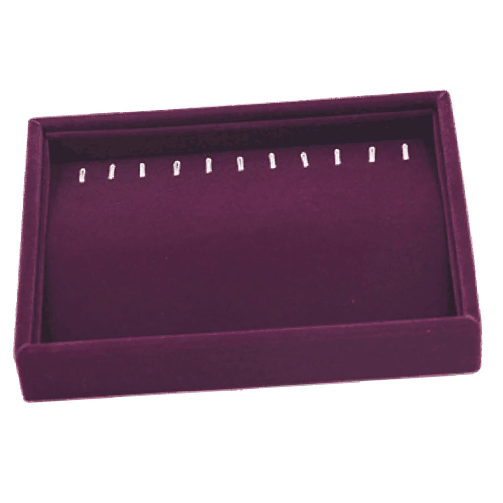 Elegant Purple Velvet Stackable Jewelry Display Tray Case Holder Organizers