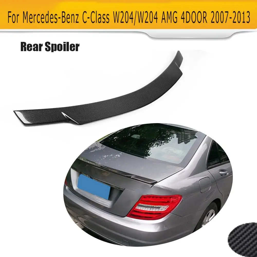 Углеродного волокна накладка на багажник автомобиля загрузки губ для Mercedes Benz W204 C200 C250 C300 C350 C63 AMG седан 4-дверь 2008-2013