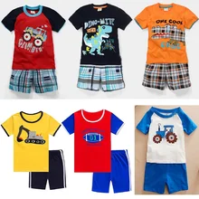 2018 Baby Boy Clothes Suits Summer Children T-Shirts Shorts Pant 2-Piece Clothing Set Beach Kids Outfits Sport Suit 2 3 4 5 6 7Y