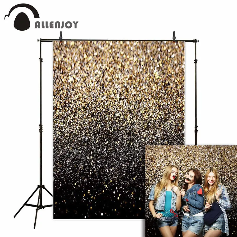 Allenjoy Блестящий Фон для фотосъемки золотой абстрактный черный фон для дня рождения для фотосъемки