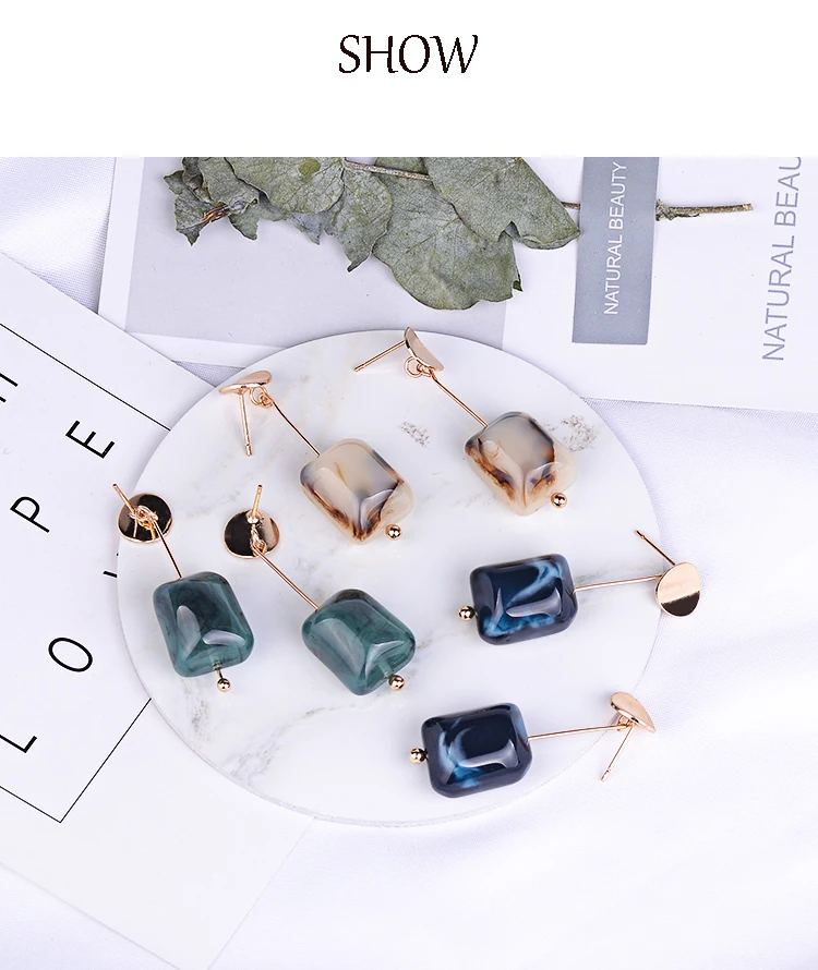YUQINQIN Trendy Drop Earrings for Women 2018 Jewelry Long Crystal Earings Fashion Elegant Acrylic Metal Dangling Simple Earring  (4)