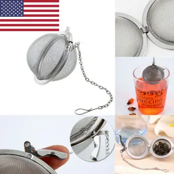 

Tea Infuser Stainless Steel Sphere Mesh Tea Strainer Coffee Herb Spice Filter Diffuser Handle Tea Ball