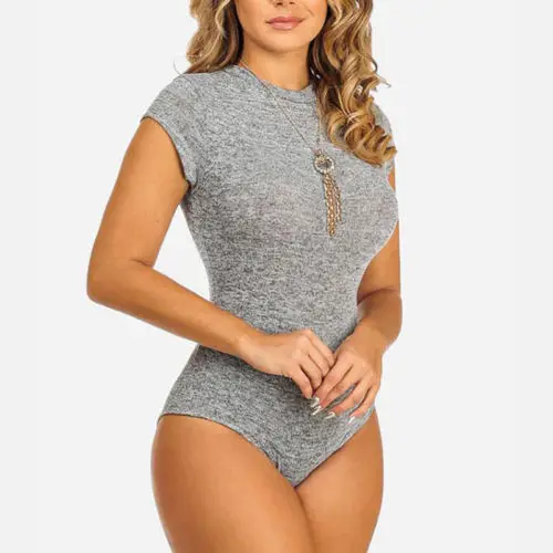 

Autumn Summer Womens Short Sleeve Bodysuit Jumper Bodycon Playsuit Jumpsuit Casual Shirt Tops