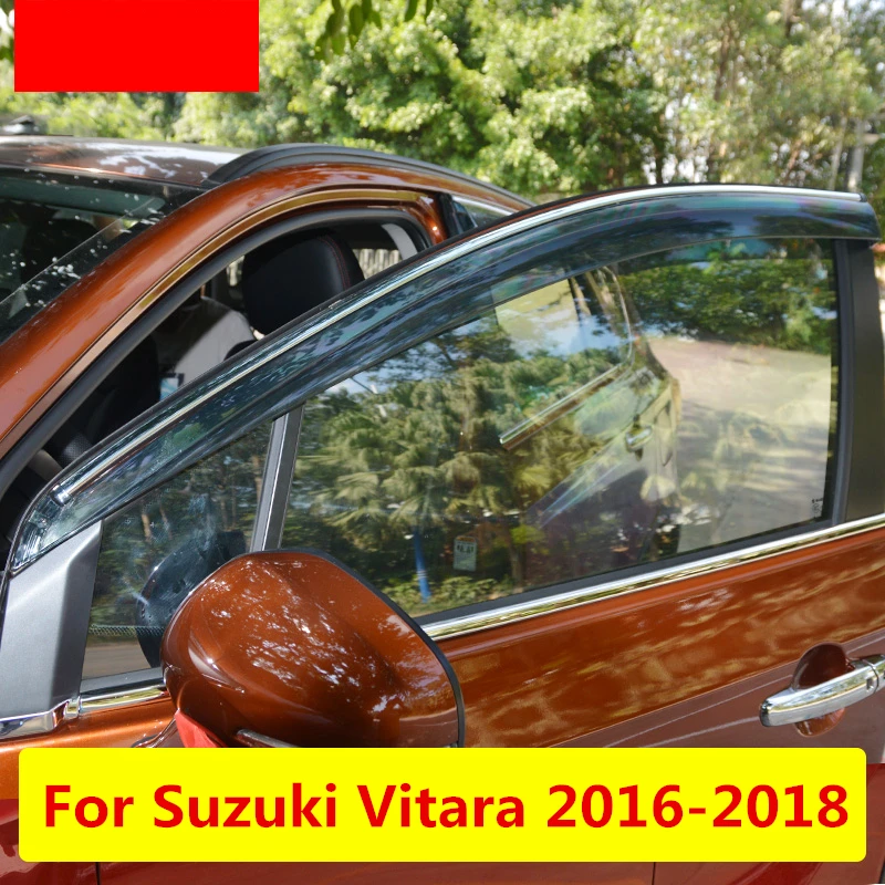 Козырек от дождя и солнца для Suzuki Vitara 2016 2018|Хромирование| |