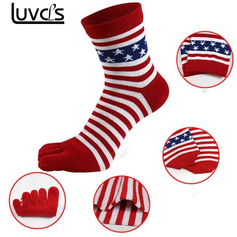 

LUVLCS Men Socks Fashion Stripes Socks For Men Five Toe Sock Five Finger Free Your Feet Socks Finger Shoes Calcetas Hombre