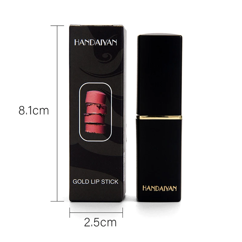 HANDAIYAN, сексуальная блестящая металлическая губная помада, меняющая температуру, цвет золота, Мерцающая красная помада, жемчужные Сияющие пигментные бальзам для губ