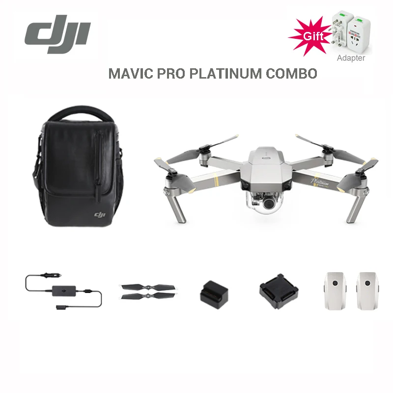 DJI Mavic Pro Platinum Fly More Combo и Mavic Pro Platinum складной Дрон FPV RC Квадрокоптер с камерой 4K HD - Цвет: Platinum combo