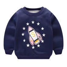 Новая детская толстовка с длинным рукавом мультфильм топы детские толстовки толстые теплые новорожденного бархат для маленьких мальчиков девушка осень Зимняя одежда