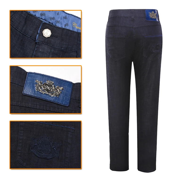 

BILLIONAIRE TACE&SHARK jeans men 2018 new fashion comfort embroidery breath fabric fitness trouser free shipping Small one size