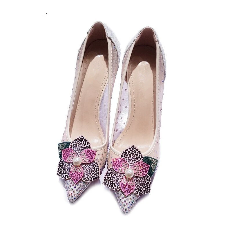 2019 Diamond Flower Stiletto High Heels Rhinestone Bling Wedding Shoes 2019 Chic Nude Sequin Mesh Pointed Toe Luxury Women Pumps 2019 Diamond Flower Stiletto High Heels Rhinestone Bling Wedding Shoes 2019 Chic Nude Sequin Mesh Pointed Toe Luxury Women Pumps