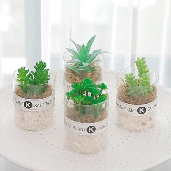 

Wholesale ins high simulation fleshy plant combination potted creative stone bryophyte green plant decorative plant crafts