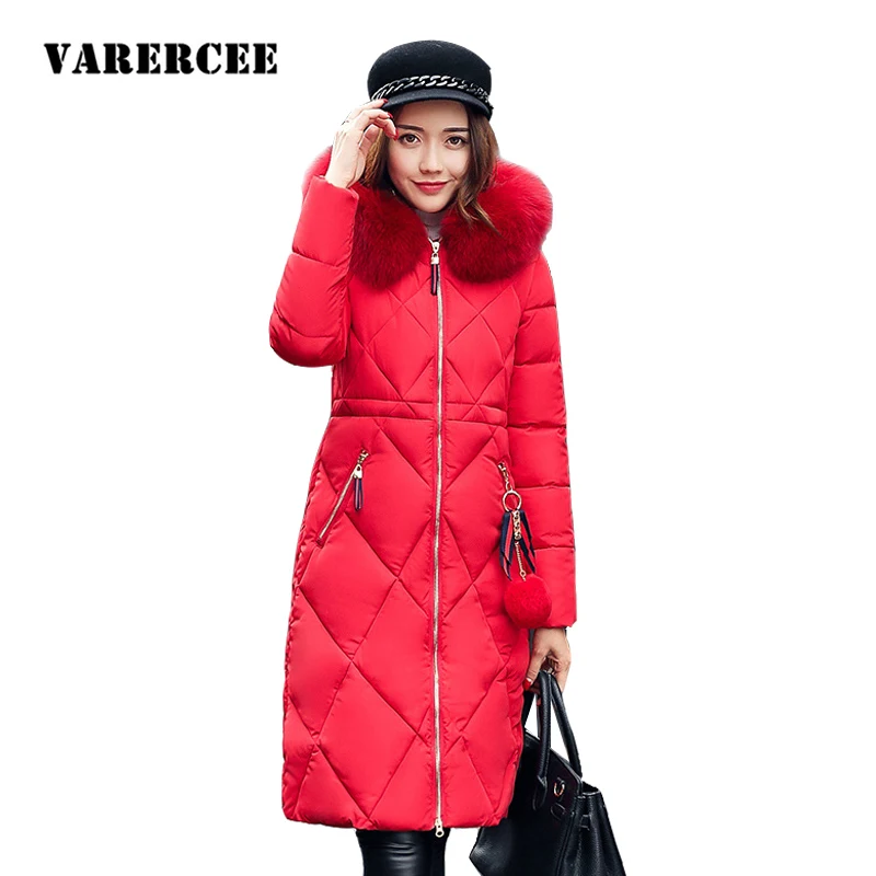 VARERCEE 2018 Winter Parka mujer Jacket And Coat women thicken Warm Hooded Down Parka Female winter coat Long Jacket Outwear Coats