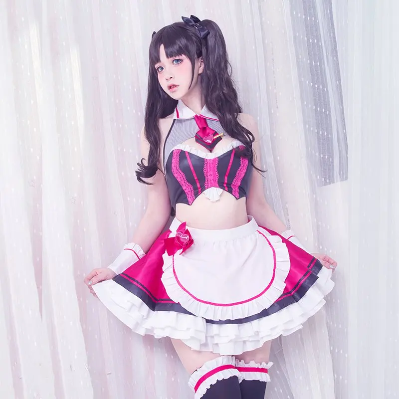 Аниме FGO Tohsaka Rin Косплей Костюм Fate stay night костюм аниме Extra Street chocolate платье с