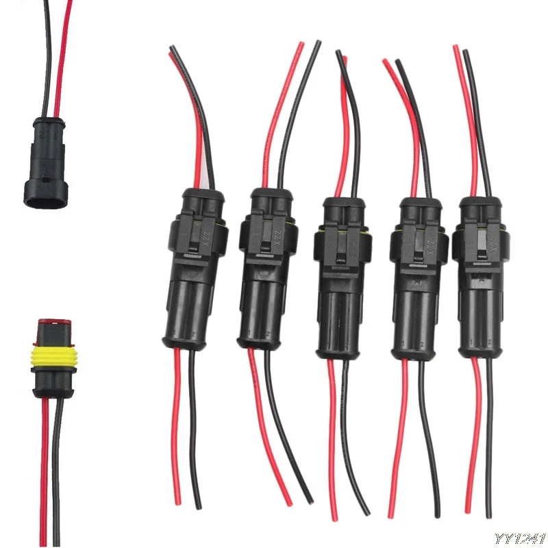 

5Pcs Pin Way Car Waterproof Electrical Connector Plug with Wire AWG Marine Kit New Arrival