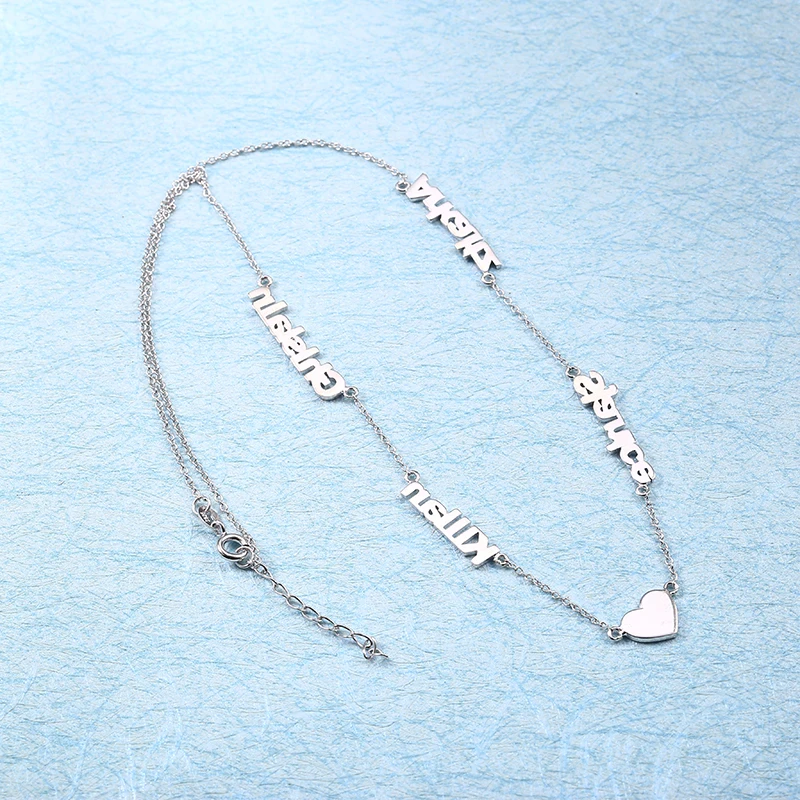 L11 925 Silver Custom Three Names Necklace Statement Personalized Choker For Women Necklace Customized Jewelry Family Gift  (1)