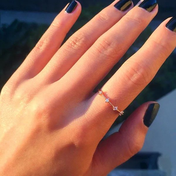 

Bamos Dainty Small Zircon Ladies Rings Vintage Silver/Rose Gold/Gold Color Wedding Ring For Women Engagement Jewelry Best Gifts