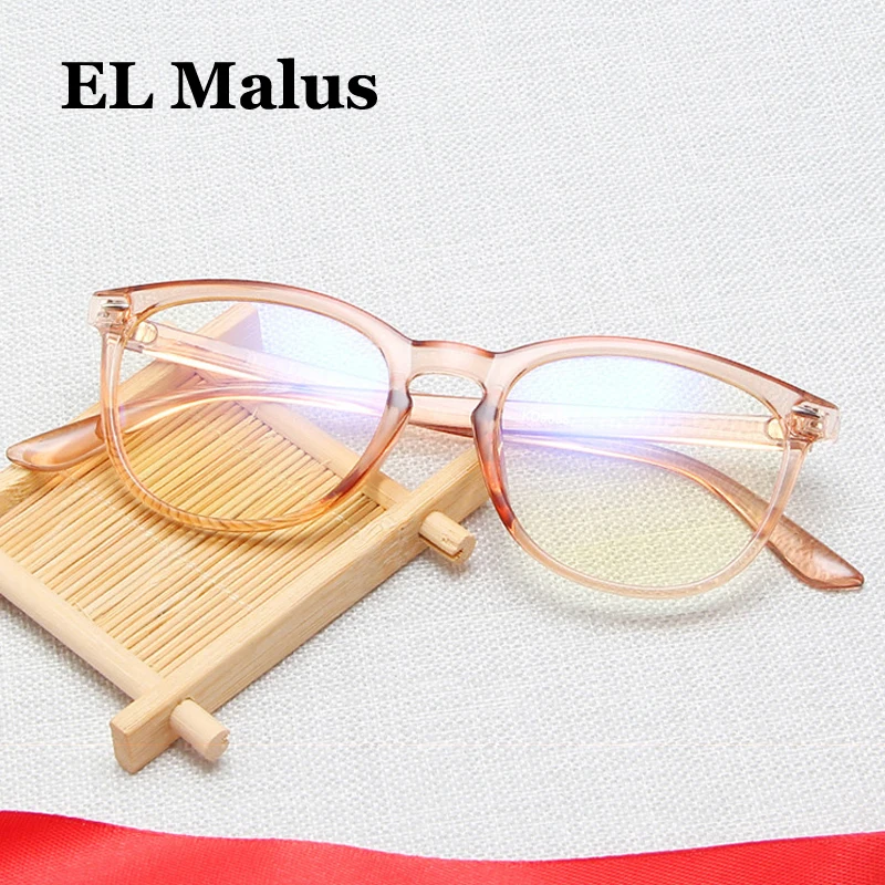 [EL Malus] Ретро квадратные анти-голубые световые блокирующие очки Рамка для мужчин и женщин компьютерные игры очки Оптическая оправа для очков