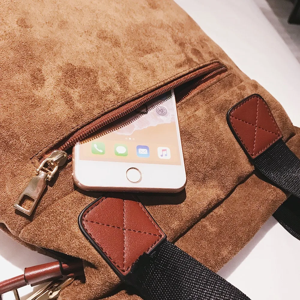 Заклепки двойной карман Bolso замшевые Нубуковые кожаные сумочки женская сумка с
