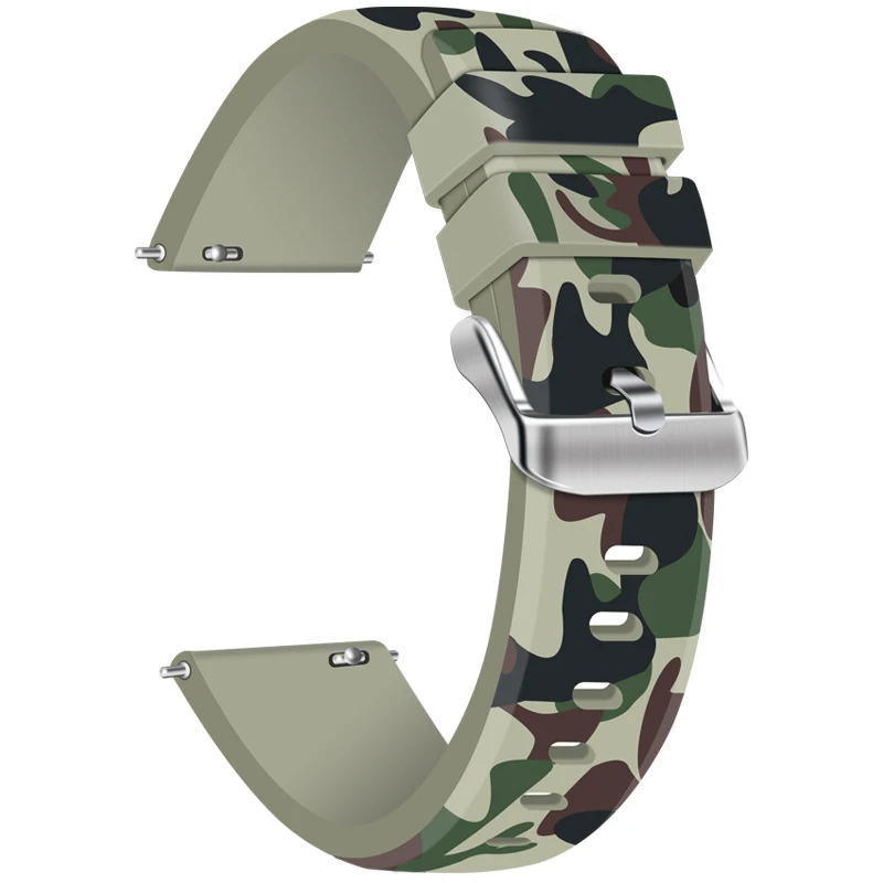 EXRIZU силиконовый ремешок для часов из натуральной кожи для Xiao mi jia mi кварцевые часы Amazfit Bip для samsung huawei умные часы - Цвет: Camouflage A