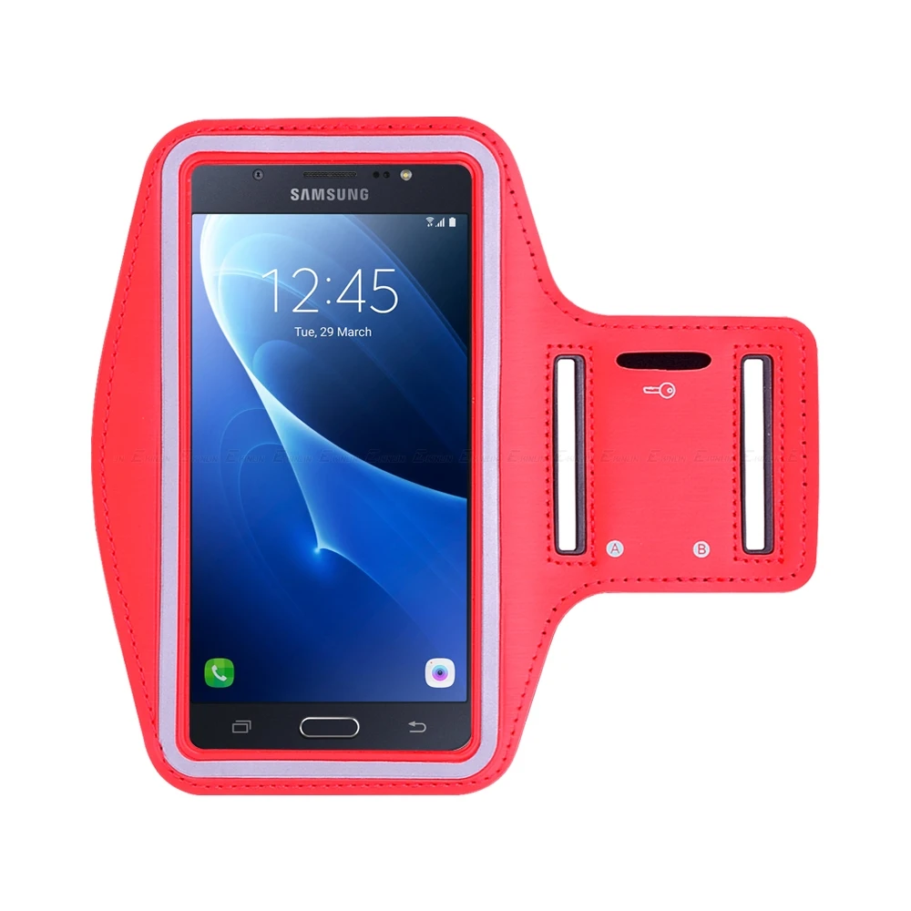 Спортивная сумка-держатель для бега, бега, спортзала, чехол, нарукавник, чехол для телефона, для samsung Galaxy J3 J1 J5 J7 J2 Prime 2 - Цвет: Красный