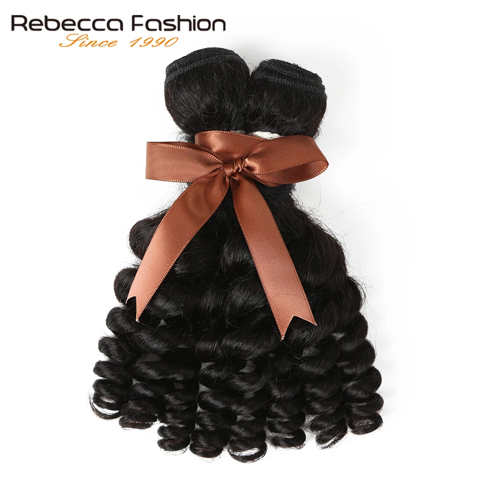 Rebecca Peruvian Fumi Curly Hair 1 Bundle Deals 10-26 Inch Natural Black Non Remy Human Hair Extensions Free Shipping