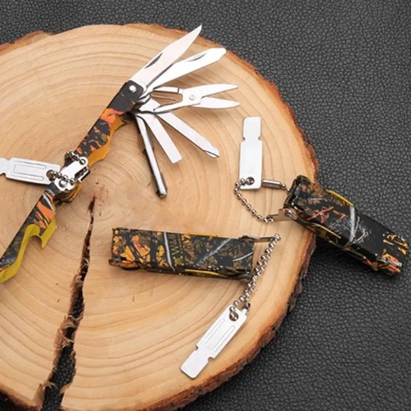 

Multifunction Tool Knife Outdoor Bushcraft Survival Camouflage Nail Clipper Bottle Opener Scissors Screwdriver Wrench Multi Tool