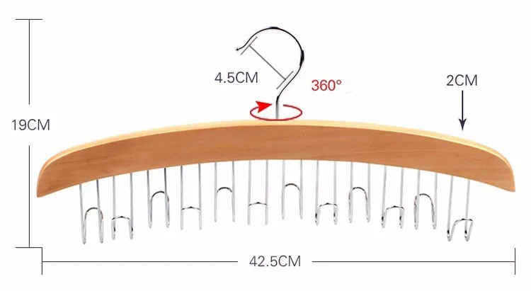 [ ] Роскошные 12 крючков твердая деревянная вешалка для галстука, шарфа, пояса, сумки-органайзер(5 шт./лот