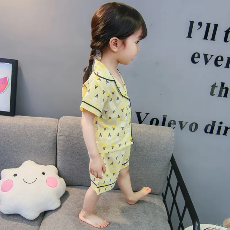 COOTELILI Baby Girl Clothes Toddler  Kids Boy Summer Clothes Ice Cream Printing Pijama Infantil Comfortable Pajama Set 80-120cm  (25)