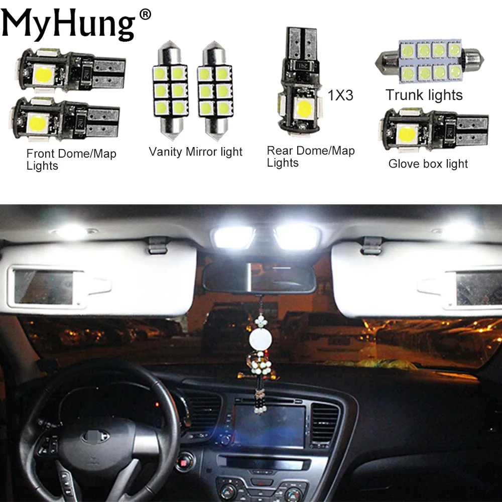 Для VW Golf5 MK5 удобства лампы Автомобильный светодиодный внутренний свет C10W W5W замена лампы купольная лампа яркий белый 9 шт. в наборе