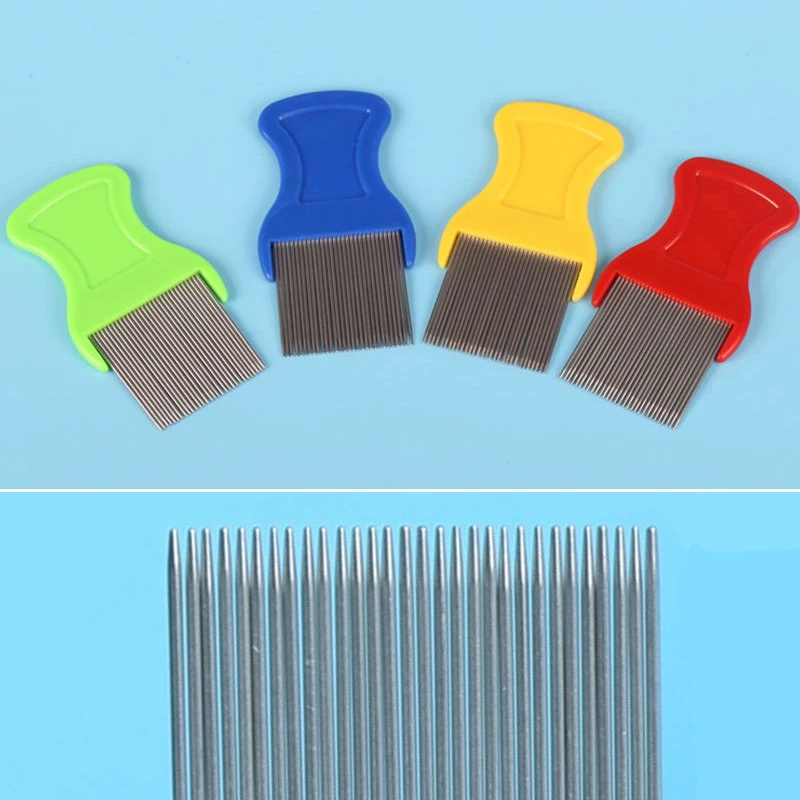 Mayitr 1pc Head Lice Combs Stainless Steel Lice Dectection Comb Flea Cootie Removal Fit For Pets Dog 9 x 4cm
