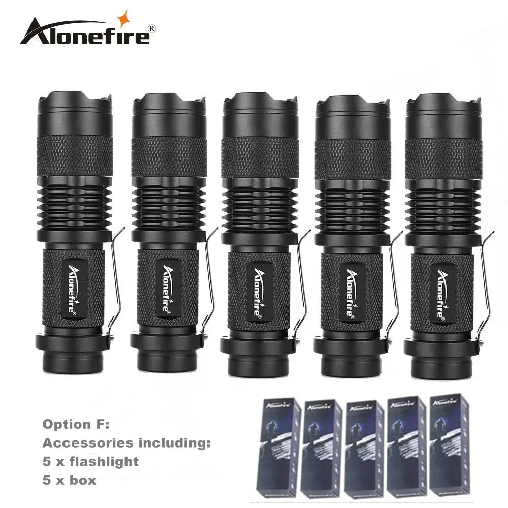 Alonefire SK68 CREE XPE Q5 светодиодный мини-фонарик Портативный Zoomable CREE Q5 светодиодный фонарь фонарик освещение для AA или 14500 - Испускаемый цвет: Option F