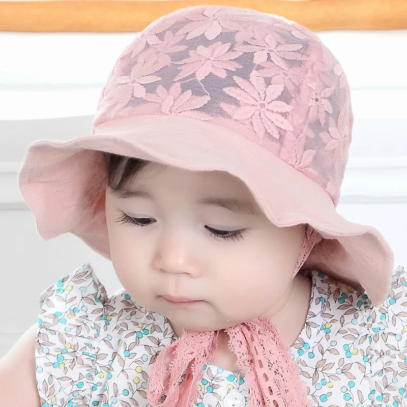 Кружевная Цветочная детская Солнцезащитная шляпа Babe Han Feng летняя новая Солнцезащитная Рыбацкая шляпа для младенцев