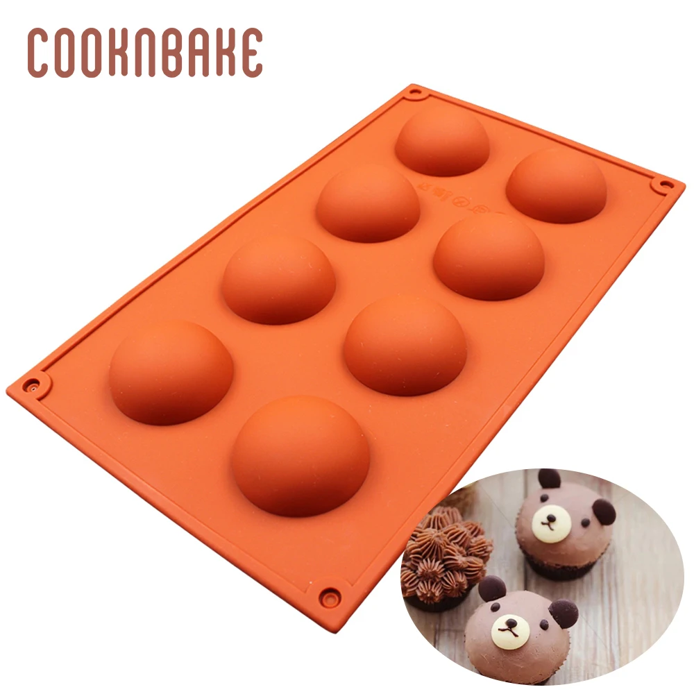 

Silicone Baking Tools 8 Even Domed Silicone Cake Mold handmade Soap Mold Jelly Pudding Silicone Chocolate Mould diy christmas