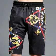 Летние мужские шорты бермуды с 3d принтом, эластичные, на завязках, короткие, для бодибилдинга, средней длины, мужские повседневные шорты, одежда для фитнеса