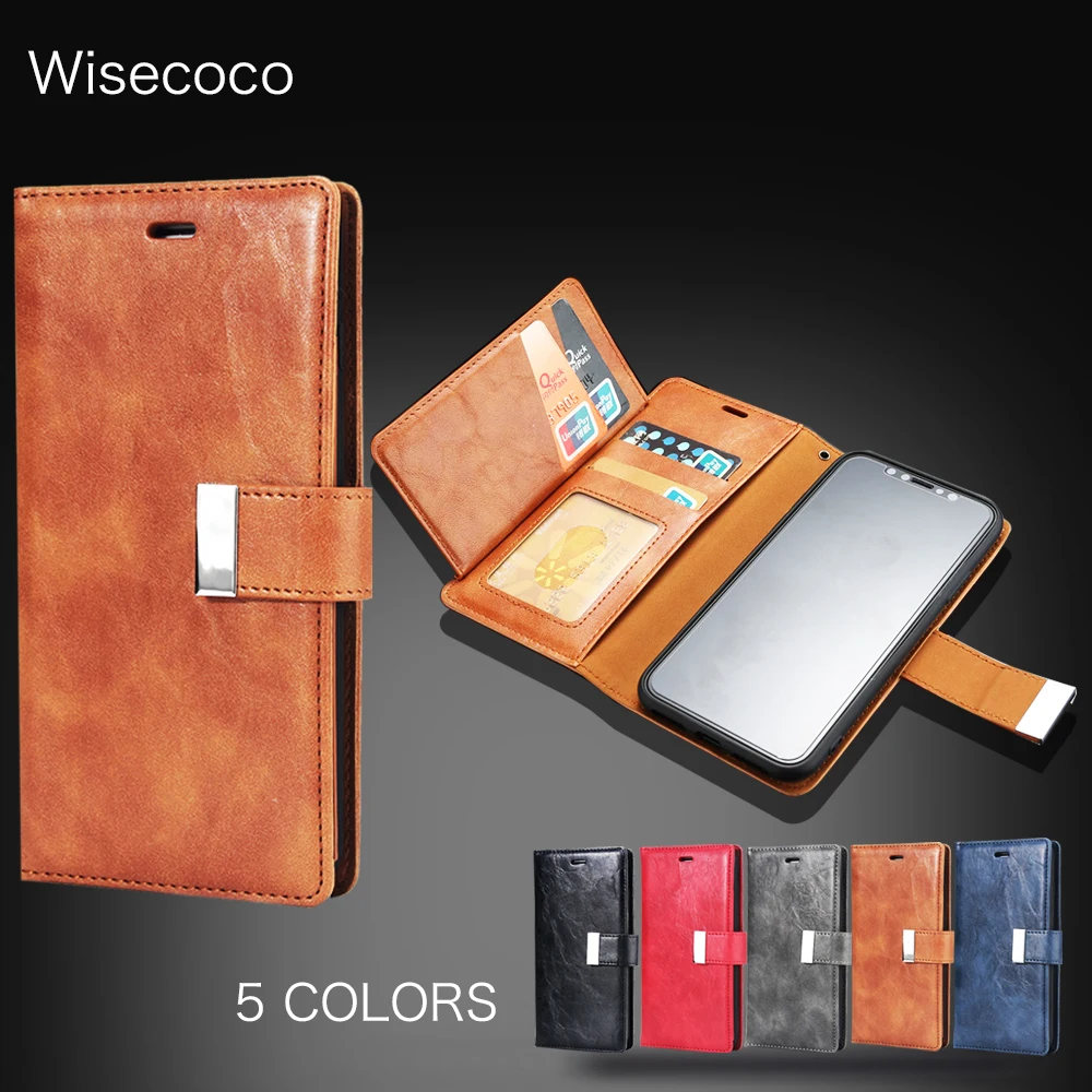 

Luxury Leather Case For iPhone X XR XS MAX 5 6 6s 7 8 Plus 5s SE Retro Wallet Flip Card Slot Cover Hoes iphine 8Plus Phone Cases