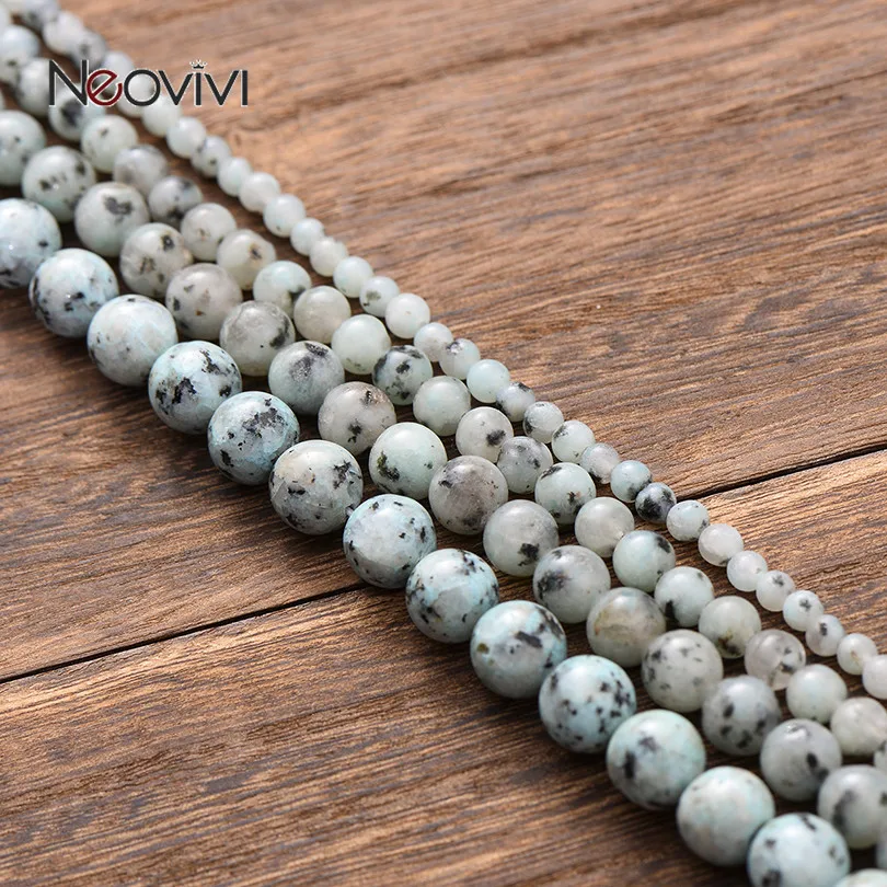 

Neovivi Smooth Howlite Natural Stone Beads for Jewelry Making Green Black Wholesale Round Bead Supplies DIY 4-10mm Pick Size