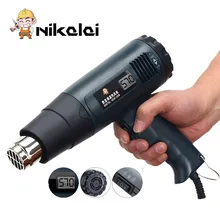 2000 Вт цифровой Тепловая пушка электрическая терморегулятор ЖК-дисплей Дисплей фена термоусадочная Термальность Температура-продолжение Мощность инструменты