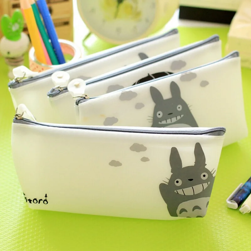 

AB15 1X Kawaii Cute Totoro Jelly Waterproof Silicone Pen Case Pencil Box Storage Cosmetic Makeup Bag Christmas Gift