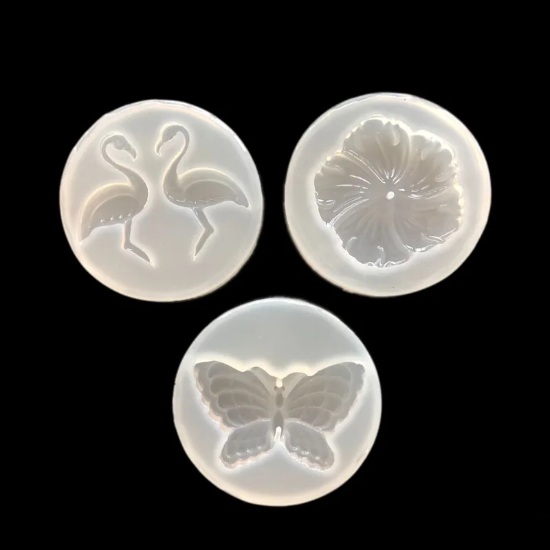 

Mirror DIY crystal drip mold free hole butterfly flamingo flower Pendant Mould