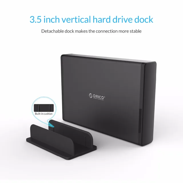 ORICO 3.5 HDD Enclosure for 2.5/3.5 Inch HDD Case SATA to USB 3.0 5Gbps Aluminum Hard Drive Reader with 12V2A Power Adapter 5