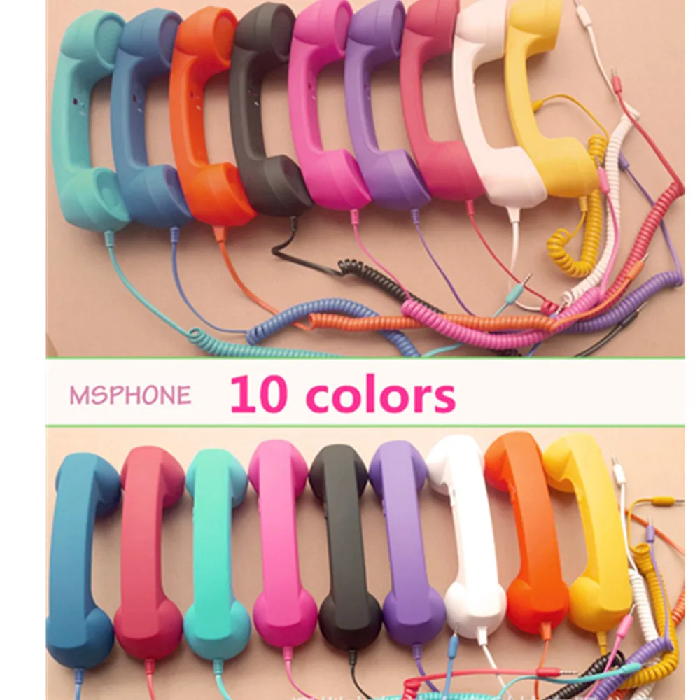 Classic Retro 3 5 mm Telephone Receivers Handset Earphone Retro Telephones Anti radiation Receiver Cellphone For iPhone 4s 5 6 7