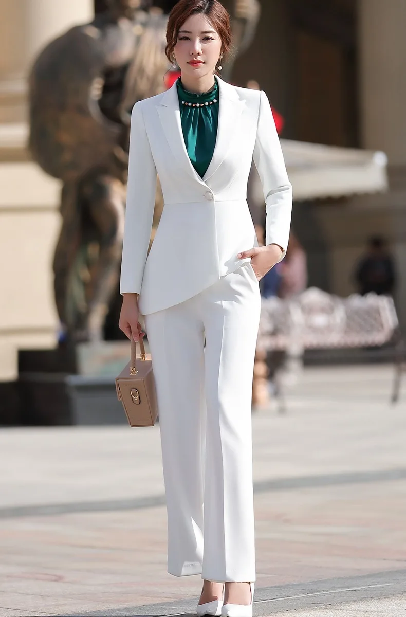 IZICFLY формальный деловой весенний женский костюм юбка и куртка для женщин офисная форма Ropa Oficina Блейзер и юбка комплект белый 4XL