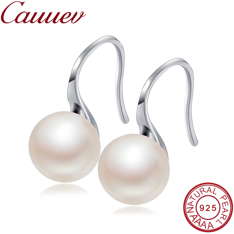 

2018 NEW Natural FreshPearl jewelry Earrings For Women 925 Sterling Silver Jewelry Oblate Double Pearl StudEarrings Wedding gift