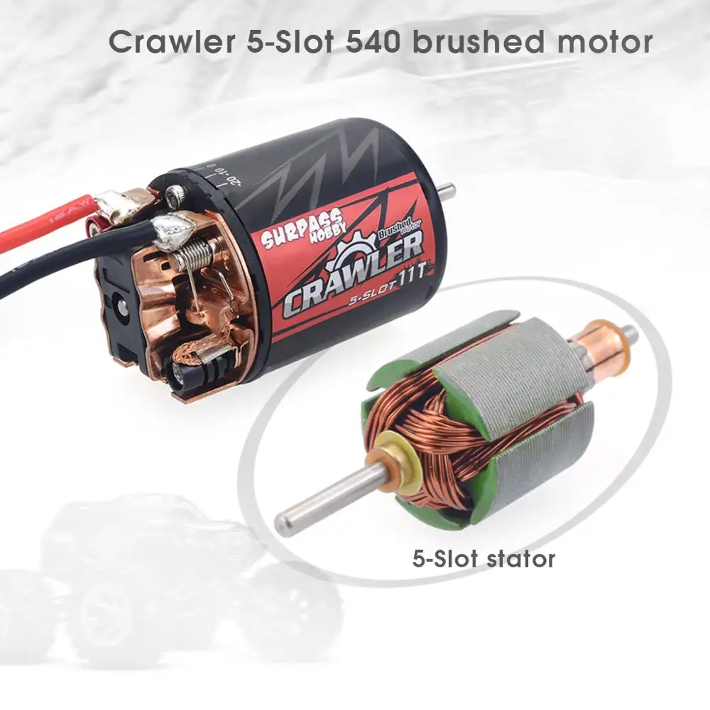 

SURPASS HOBBY 540 Carbon Brushed Motor 11T/13T/16T/20T for 1/10 RC Car Clambing Crawler Truck.