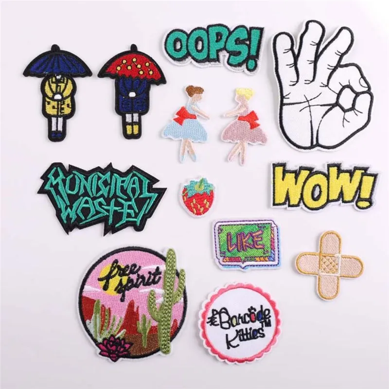 

MAXSIN FUN 10 Pc/lot Embroidery Patch Cute Girl Sticker Iron On Bags Dress Clothes Applique Decoration DIY Accessories